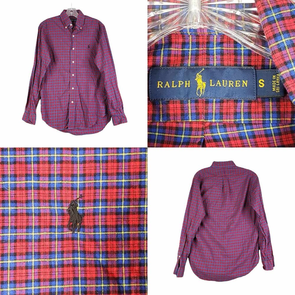Polo Ralph Lauren Shirt Oxford Men’s Small S Red Plaid LS Button Down
